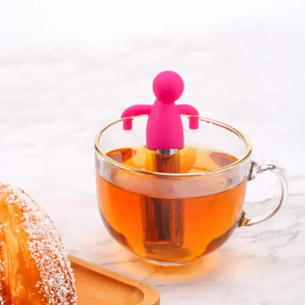 Infusor de té de acero, muñeco