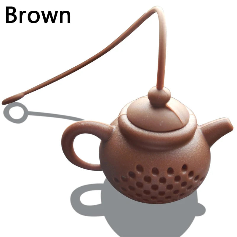 Infusor de té de silicona, forma de tetera