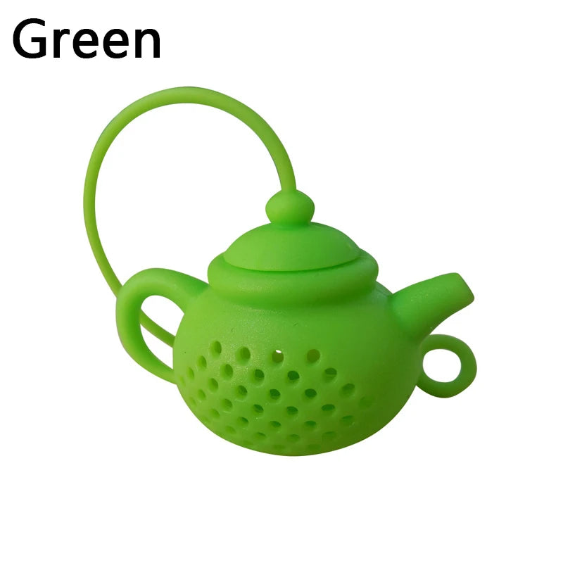 Infusor de té de silicona, forma de tetera