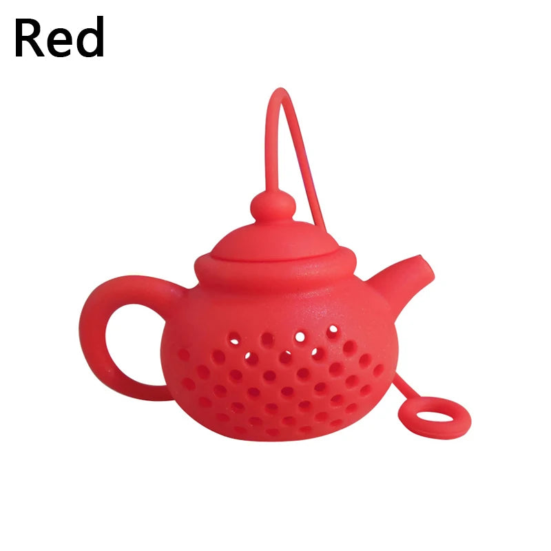 Infusor de té de silicona, forma de tetera