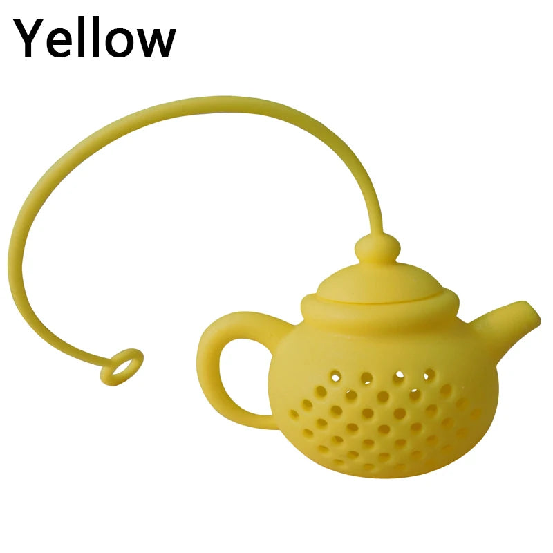 Infusor de té de silicona, forma de tetera