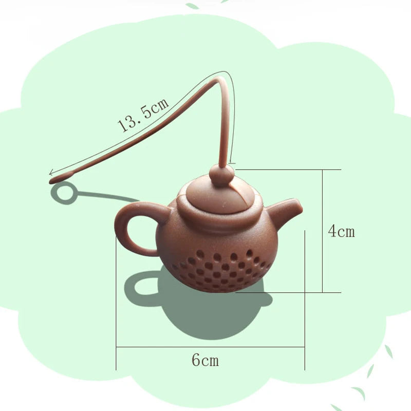 Infusor de té de silicona, forma de tetera