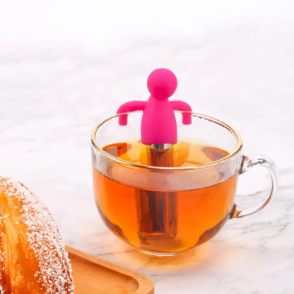 Infusor de té de acero, muñeco