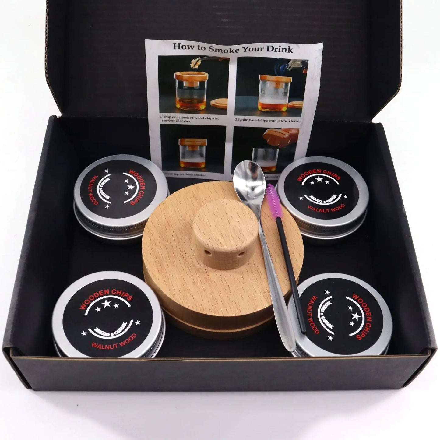 Kit ahumador de cócteles con capó de madera