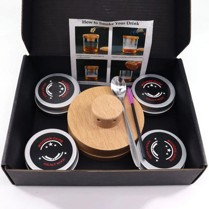 Kit ahumador de cócteles con capó de madera