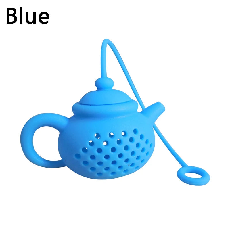 Infusor de té de silicona, forma de tetera