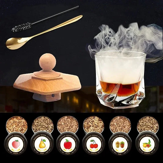 Kit ahumador de cócteles con capó de madera